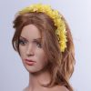 Yellow organza flower headband suitable for a ladies day at the races, bridal or a wedding