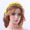 Yellow organza flower headband suitable for a ladies day at the races, bridal or a wedding