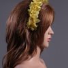 Yellow organza flower headband suitable for a ladies day at the races, bridal or a wedding