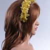 Yellow organza flower headband suitable for a ladies day at the races, bridal or a wedding