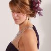 Burgundy Wine small sinamay and feather fascinator hat