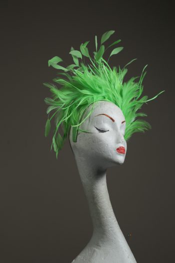 Lime Green Feather Crown Headband Fascinator Hat