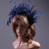 Navy Blue Feather Crown Headband Fascinator Hat