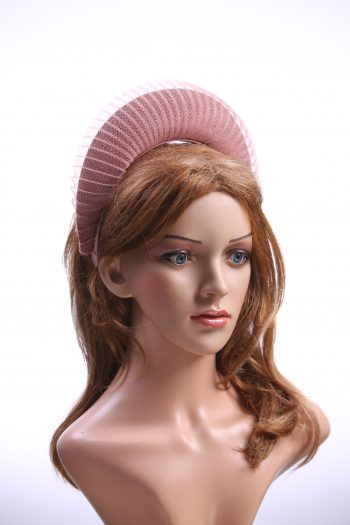 Dusky Pink Blush Halo Crown Headband with crin Fascinator Hat