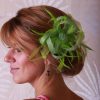 Lime Green small sinamay and feather fascinator hat