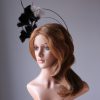 black and ivory flower double black halo crown Fascinator hat headband