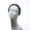 Black Rhinestone Diamante Velvet Padded crown fascinator headband