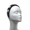 Black Rhinestone Diamante Velvet Padded crown fascinator headband