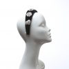 Black Rhinestone Diamante Velvet Padded crown fascinator headband