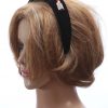 Black velvet Padded crown fascinator headband with lipstick and lips/kiss gems