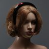 Black velvet Padded crown fascinator headband with lipstick and lips/kiss gems