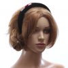 Black velvet Padded crown fascinator headband with lipstick and lips/kiss gems