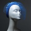 Electric royal blue beaded veil Fascinator Hat Headband handmade and padded