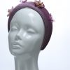 lilac dusky padded velvet headband flower beads