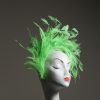 Lime Green Feather Crown Headband Fascinator Hat