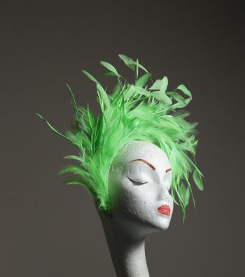 Lime Green Feather Crown Headband Fascinator Hat