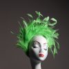 Lime Green Feather Crown Headband Fascinator Hat