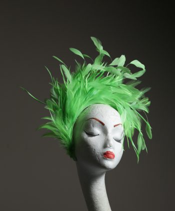 Lime Green Feather Crown Headband Fascinator Hat