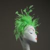 Lime Green Feather Crown Headband Fascinator Hat