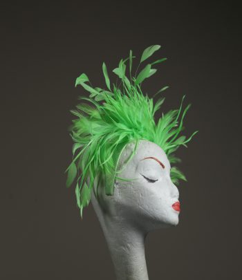 Lime Green Feather Crown Headband Fascinator Hat