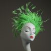 Lime Green Feather Crown Headband Fascinator Hat