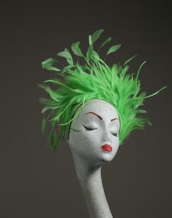 Lime Green Feather Crown Headband Fascinator Hat