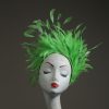 Lime Green Feather Crown Headband Fascinator Hat