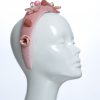 Dusky Pink Velvet Padded beaded Fascinator Hat Headband handmade