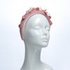 Dusky Pink Velvet Padded beaded Fascinator Hat Headband handmade