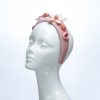 Dusky Pink Velvet Padded beaded Fascinator Hat Headband handmade