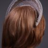 Taupe nude crown with a taup crin decoration headband crown hat fascinator