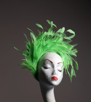 Lime Green Feather Crown Headband Fascinator Hat