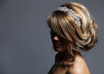 Silver rhinestone diamante fascinator headband