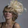 Cream sinamay and feather large fascinator hat (11)