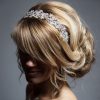 Silver rhinestone diamante fascinator headband