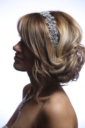 Silver rhinestone diamante fascinator headband