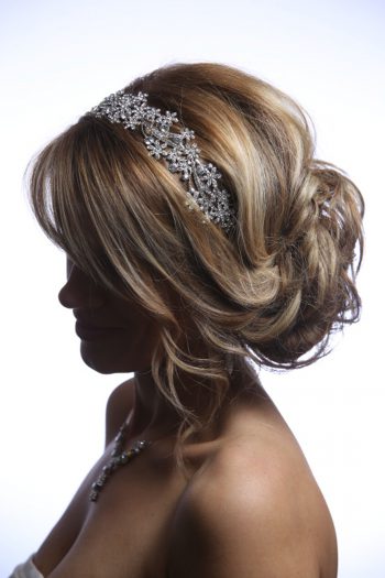 Silver rhinestone diamante fascinator headband