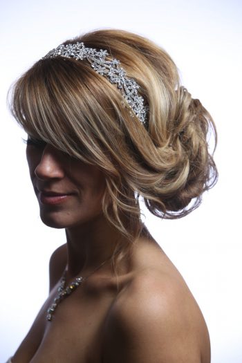 Silver rhinestone diamante fascinator headband