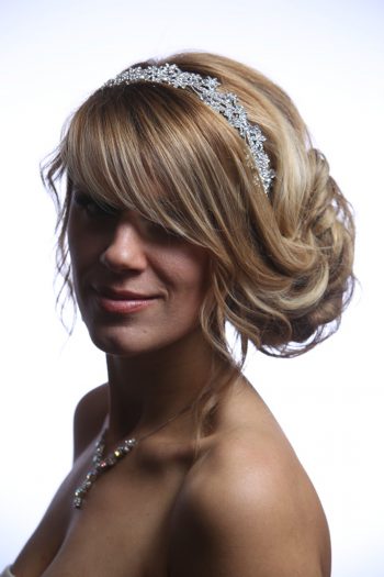 Silver rhinestone diamante fascinator headband