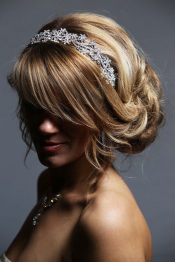 Silver rhinestone diamante fascinator headband