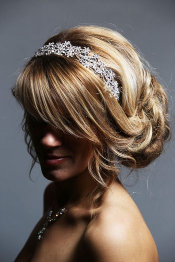 Silver rhinestone diamante fascinator headband