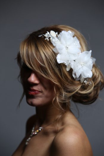 ivory flowers pearl and rhinestone wired comb bridal headpiece (1)