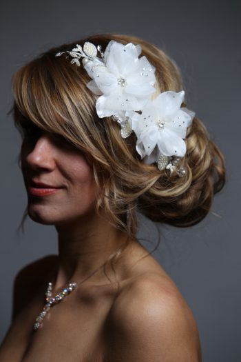 ivory flowers pearl and rhinestone wired comb bridal headpiece (1)