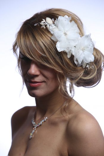 ivory flowers pearl and rhinestone wired comb bridal headpiece (1)