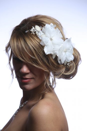 ivory flowers pearl and rhinestone wired comb bridal headpiece (1)