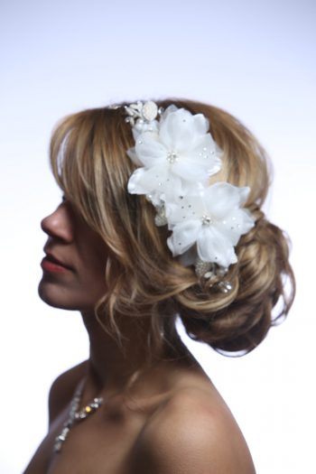 ivory flowers pearl and rhinestone wired comb bridal headpiece (1)