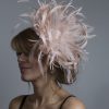 oyster Pink large sinamay loop fascinator hat (1)