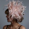 oyster Pink large sinamay loop fascinator hat (1)