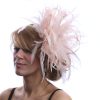 oyster Pink large sinamay loop fascinator hat (1)