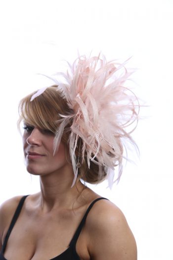 oyster Pink large sinamay loop fascinator hat (1)